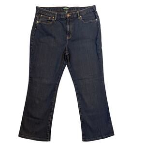 Lauren Jeans Co Ralph Lauren Women Sz 16 Classic Boot Blue Dark Wash Denim Jeans